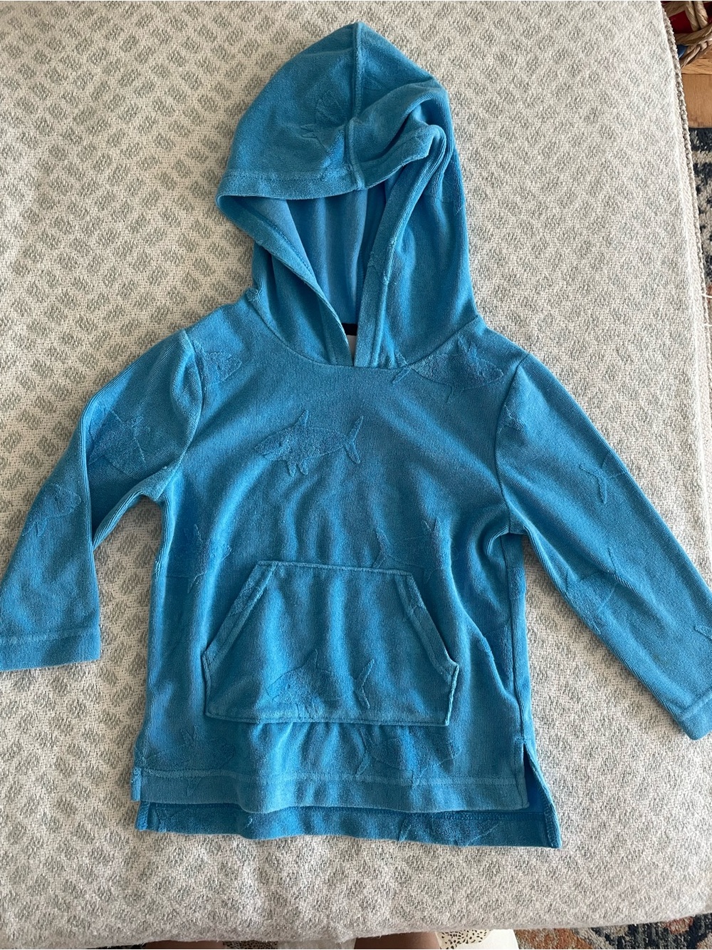 Cat & Jack Teal Hooded Swim Pullover with front Pocket